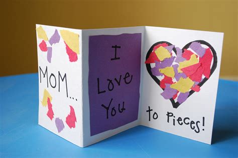 Funny mothers day gift card. Love You To Pieces Card | Fun Family Crafts
