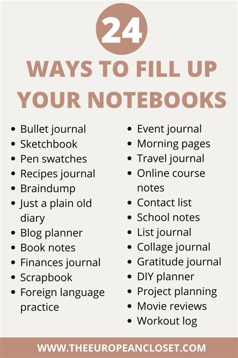 24 Ways To Fill Up Your Empty Notebooks The European Closet