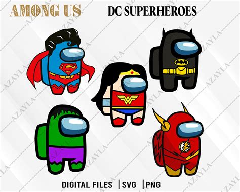 Among Us Dc Superheroes Bundle Svg Among Us Dc Superheroes Etsy