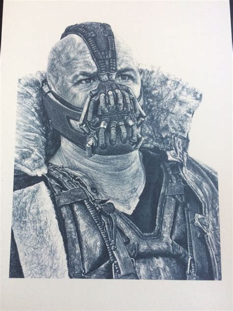 Bane Pencil Drawing Art A4 83 X 117 Inches Print Of Drawing Tom Hardy