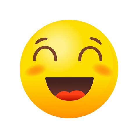 Sorrindo Emoji Com Olhos Sorridentes Vetor Sorriso Feliz Vetor Premium