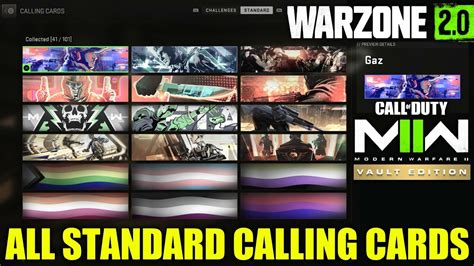All Standard Calling Card Warzone 2 Standard Calling Cards Cod Warzone