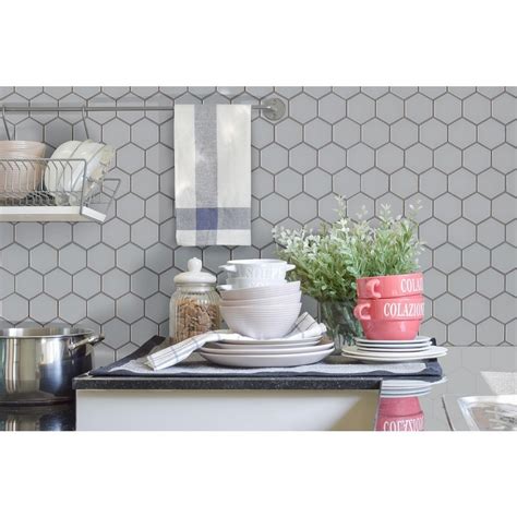 Retro Gray Hexagon Matte Porcelain Mosaic Tile Kitchen Bathroom
