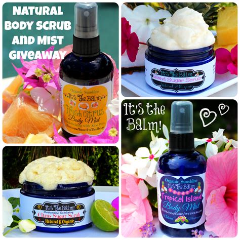 Natural Body Scrub and Mist Giveaway - Organic Sunshine | Natural body scrub, Body scrub, Giveaway