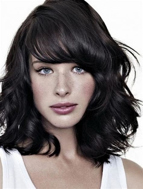 Shag haircut with curtain bangs. Medium Length Hairstyles With Bangs For Thin Hair | New ...