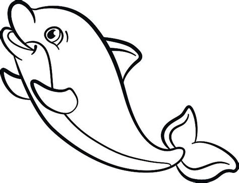 Coloring Pages Marine Wild Animals Little Cute Dolphin