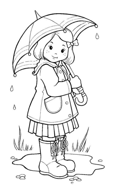 Cute Rainy Day Coloring Pages | Umbrella coloring page, Coloring
