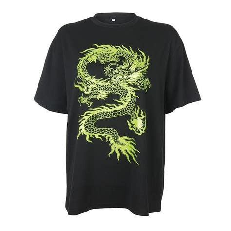 Dragon Print Oversized Tshirt Free From Label Oversized Graphic Tee Dragon Print Shirts