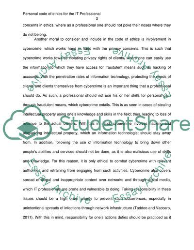 🌷 Personal Code Of Ethics Paper Personal Code Of Ethics Essay Example