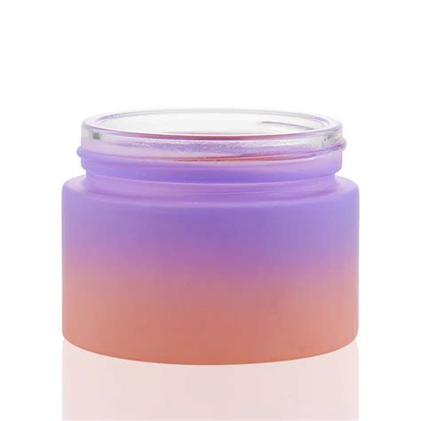 Custom Size 15g 20g 30g 50g Fancy Gradient Pink Purple Packaging Jar Glass Cosmetic Jars Mini