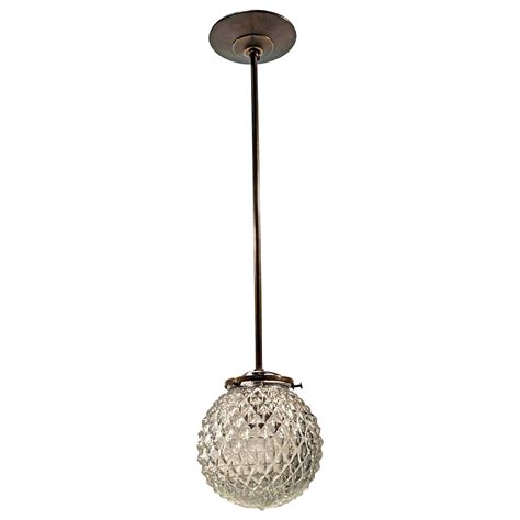 Textured Murano Glass Globe Pendant With Brass Details At 1stdibs