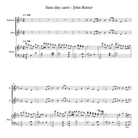 Sans Day Carol John Rutter Choral Music Practice Files