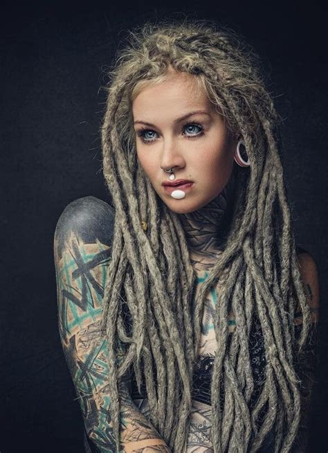 tattoed women tattoed girls inked girls white girl dreads dreads girl head tattoos body