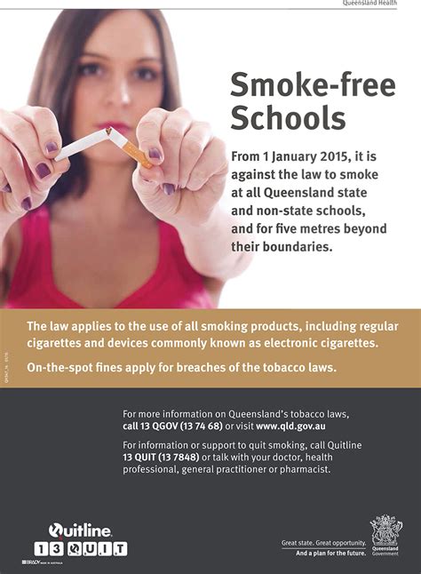Qld Smoke Free Schools Laws Poster A4