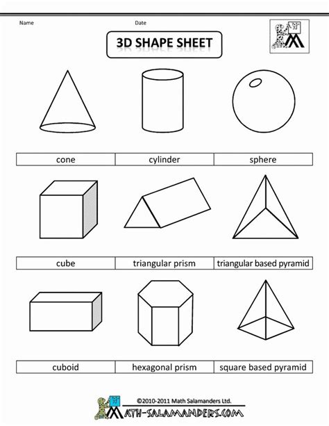 Geometric Solids Worksheet Kindergarten Shapes Worksheet Kindergarten