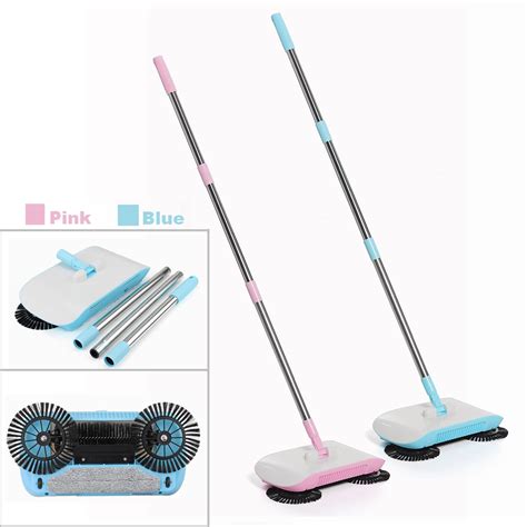 Bestgoods Household 360° Rotating Hand Push Sweeper Broom Dustpan Spin