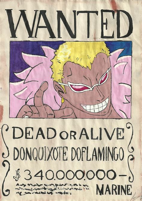 Donquixote Doflamingo Wanted By NatsuLannister On DeviantArt