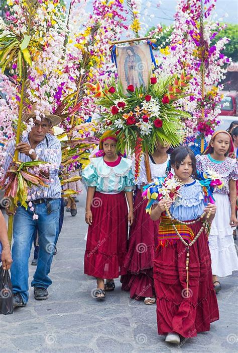 flower and palm festival in panchimalco el salvador editorial image image of colorful latino