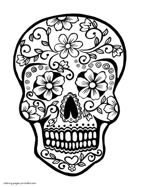 Sugar Skulls Coloring Pages Adult Coloring Pages