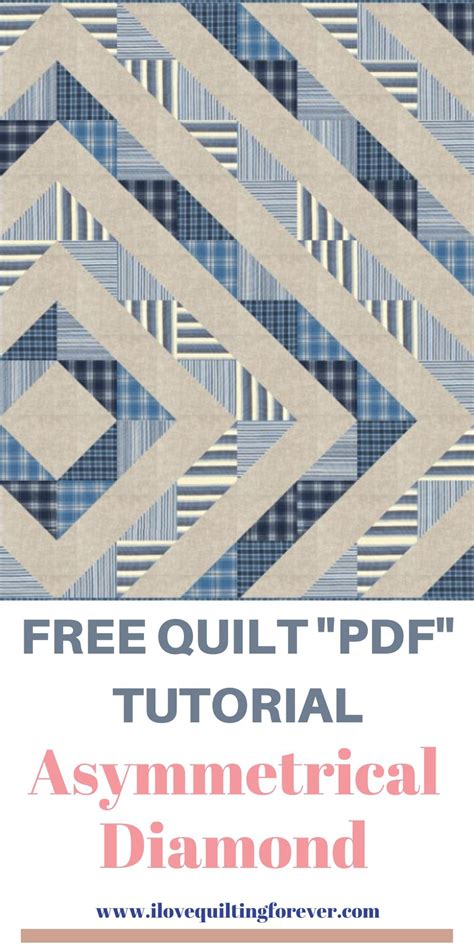 Free Quilt Pattern Asymmetrical Diamond I Love Quilting Forever