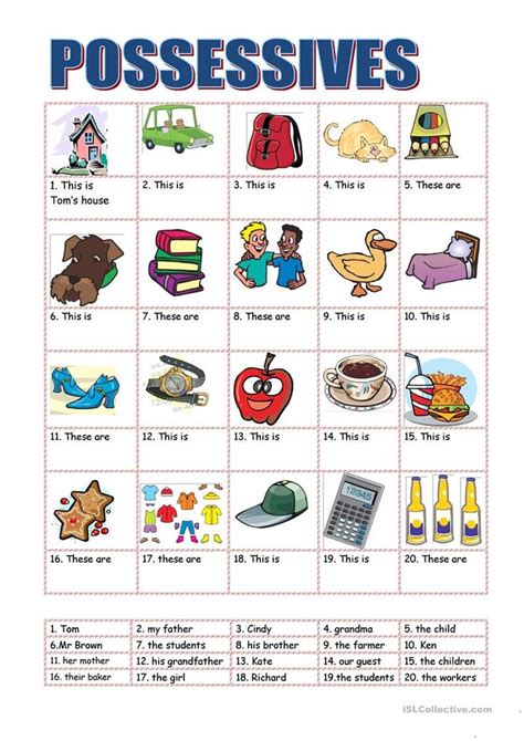 Possessives For Beginners Esl Worksheets English Lessons