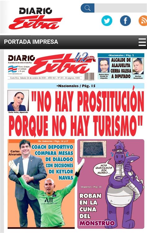 Portada Diario Extra SÁbado 24 De Octubre PeriÓdico Digital Y