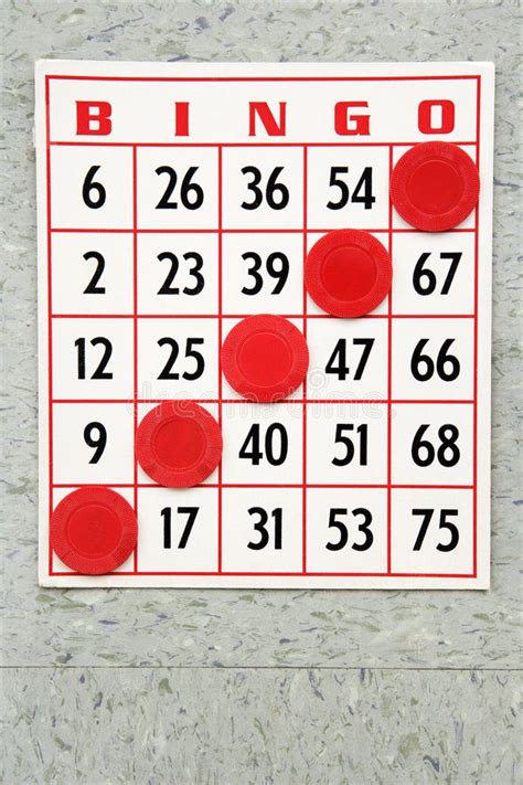 Winning Bingo Card Red Bingo Card With Winning Chips Aff Card