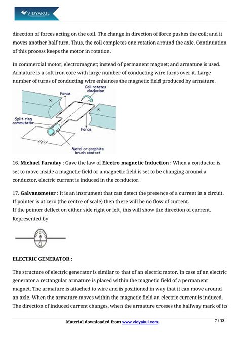 Class 10th Science Magnetic Effects Of Electric Current Ncert Notes