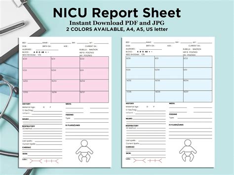 Nicu Report Sheet A4 A5 Us Letter Pdf Etsy Canada In 2022 Lettering