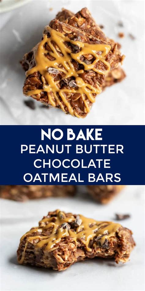 Immediately pour over your oatmeal mixture base. No Bake Chocolate Peanut Butter Oatmeal Bars | Recipe ...