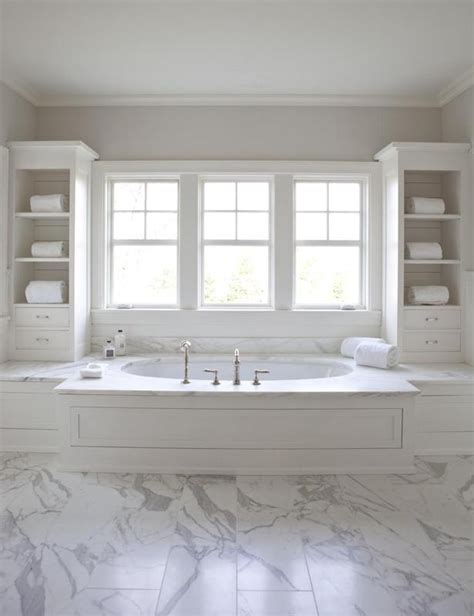 29 White Marble Bathroom Floor Tile Ideas And Pictures 2020