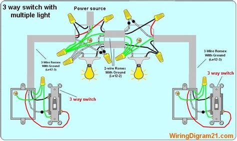 Three way light switching wiring diagram. 3 way switch wiring diagram multiple light double
