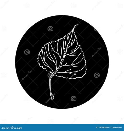 Aspen Leaf Vector Illustration Outline Silhouette Line Art Drawing