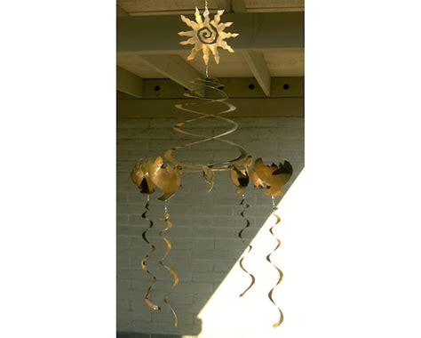 Wind Sculpture Kinetic Hanging Rusted Metal Birds Sun Icarus