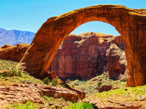 Rainbow Bridge National Monument Arch Glen Canyon Utah Stock Photo