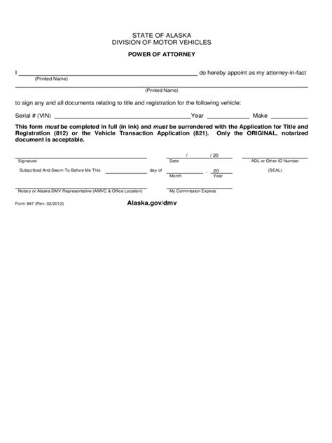 Alaska Power Of Attorney Form Free Templates In Pdf Word Excel To Print