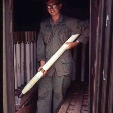 Us Airman Holding A 275″ Folding Fin Aerial Rocket Armed With A White