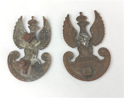 Two Polish Army Ww2 Forces In Exile Cap Badges Sally Antiques