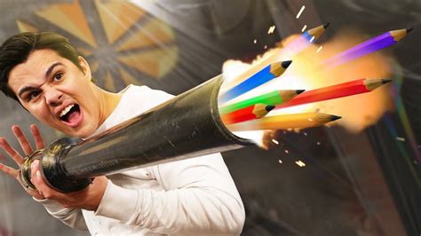 Shooting Pencils Out Of A Cannon Youtube