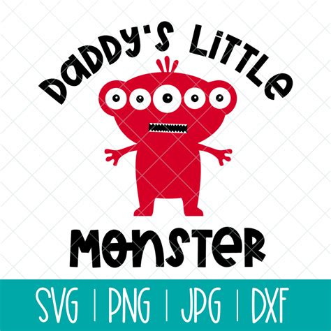 Daddys Little Monster Svg Cut File