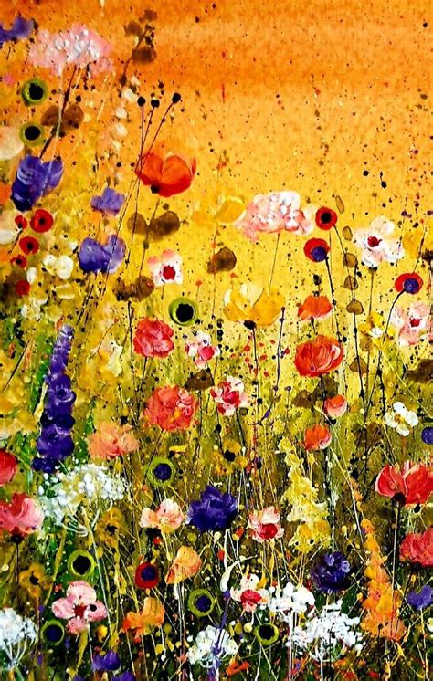 Wild Flower Painting Original Floral Painting Abstract Etsy Wildflower Paintings Floral