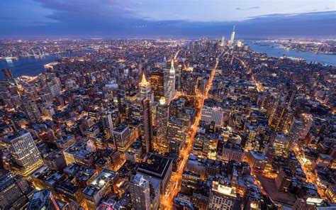 Usa Houses New York City Manhattan From Above Megapolis Cities