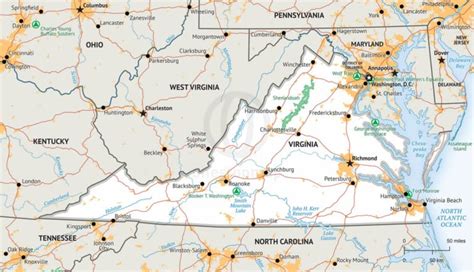 Vector Map Of Virginia Political One Stop Map