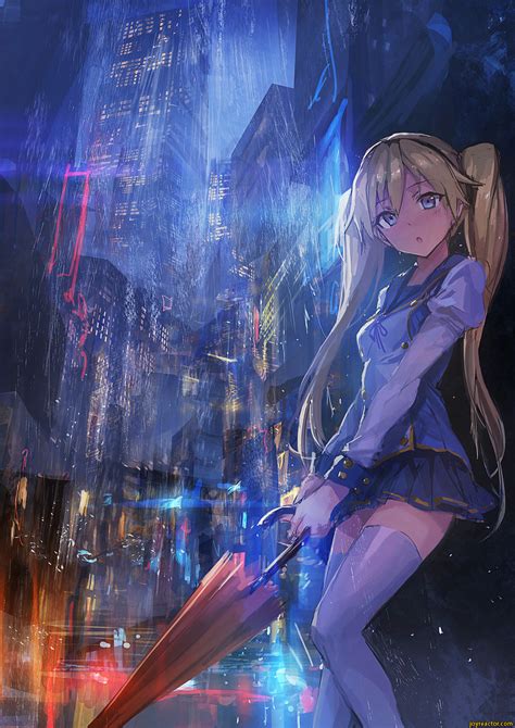 Beautiful Girl In Rain Anime