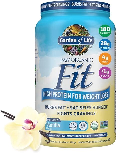Garden Of Life Raw Organic Fit Vegan Protein Powder Vanilla 28g Plant Based Protein For Weight