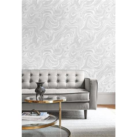 seabrook designs 60 75 sq ft oil and water silver glitter and cream marbled unpasted wallpaper