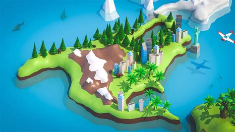 3d Model World Map 1 Vr Ar Low Poly Cgtrader