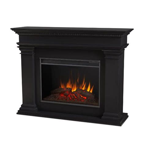 58 Antero Real Flame Black Electric Fireplace Black Electric
