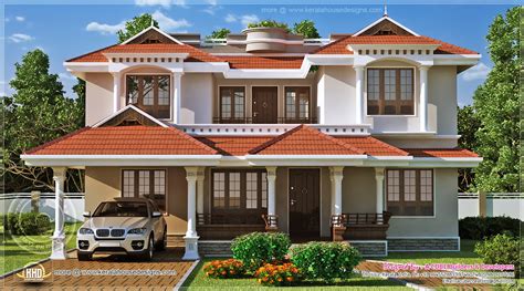 Traditional Kerala Model Beautiful Home Exterior With Car Porch