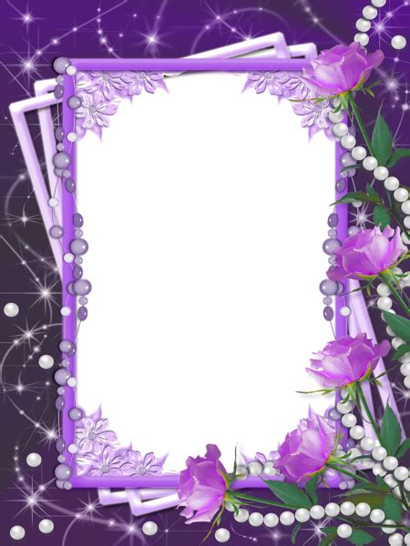 Transparent Purple Flower Frame Wedding Frames Flower Frame Flower